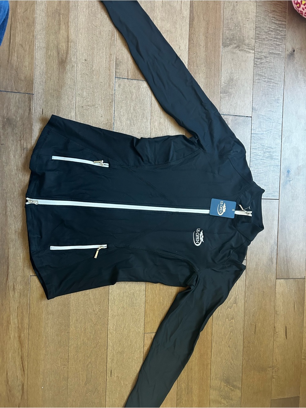 Jofit US Open Black Women's Zip Jacket with White Zippers
